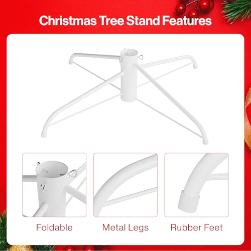 Vivo Technologies 50CM Christmas Tree Stand, Artificial Christmas Trees Stand Base for 7 ft and Below, Iron Metal Bracket Rubber Pad with Thumb Screw (White) - Image 3