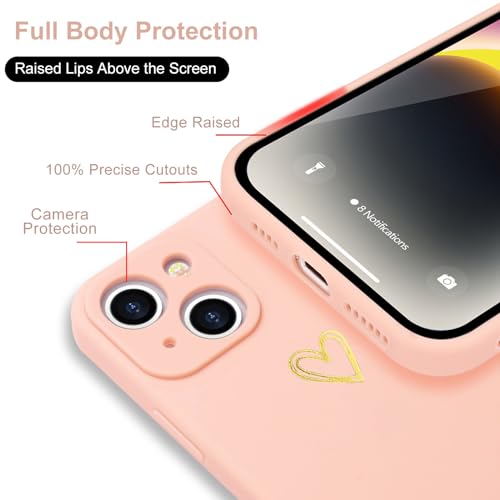 Image of Wirvyuer for iPhone 14 Case Cute Slim Shockproof Phone Case with Wireless Charging Support and Protection, Pink
