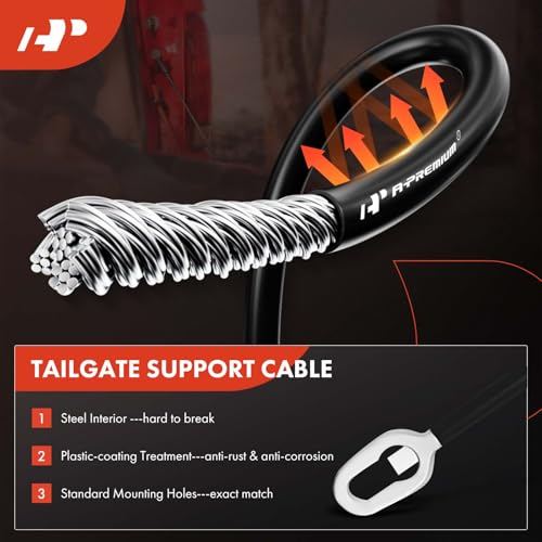 A-Premium Tailgate Rebuild Kit Compatible with Dodge Dakota 1997-2010 & Mitsubishi Raider 2006-2009 & Ram Dakota 2011, Rear Tailgate Parts Plastic Handle Bezel Latch Cable Hinge Bolts (Pack of 25) by A-Premium - Image 5