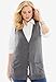 Roaman's Women's Plus Size Drop Needle Vest Lightweight Sweater Knit - L, Chocolate