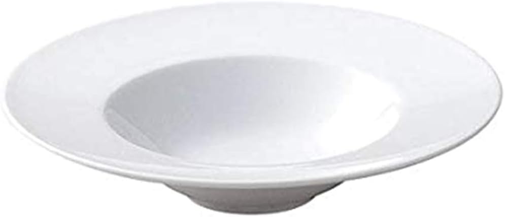 Amazon K Sキッチン 洋食器 ビッグリムスープ皿 24 5cm 中皿 日本製 陶器 カネスズ Kanesuzu 白い食器 ホテル食器 高級食器 レストラン食器 プレート リムプレート リム皿 パスタ皿 カレー皿 スープ皿 おしゃれ イタリアン フレンチ カフェ 変形 ノーブランド品