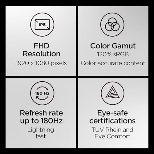 Image of Lenovo Legion R24e - Gaming Monitor - 23.8 inch Flat FHD - 180 Hz - 1ms Response - AMD FreeSync - HDRDecode, HDMI 2.1, DP 1.4, Audio - Lift /Tilt /Pivot /Swivel Stand - Raven Black