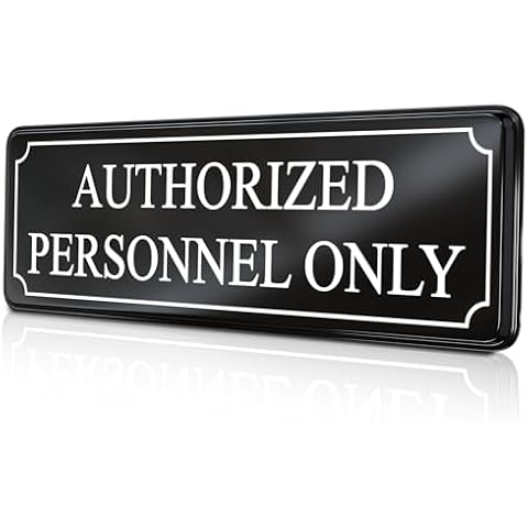 Authorized Personnel Only sign for Office Door Wall Home and Business - Black White Sticker - self-Adhesive 9×3 in - Easy Installation Without Any Tools - MolnijaPro Cover