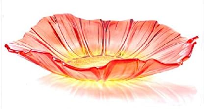 YuanKanJu TINGBEROO Home Unleaded Tabletop Crystal Glass Bowl Fruit Plate Decorative Plate Fruit Basket Fruit Stand Big Tray Decorative Platter 11.4 inch Diameter (Red)
