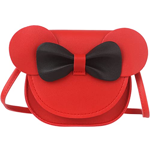ORPAPA Sac à main pour enfants et filles - Avec sangle réglable - Motif oreilles de chat, rouge