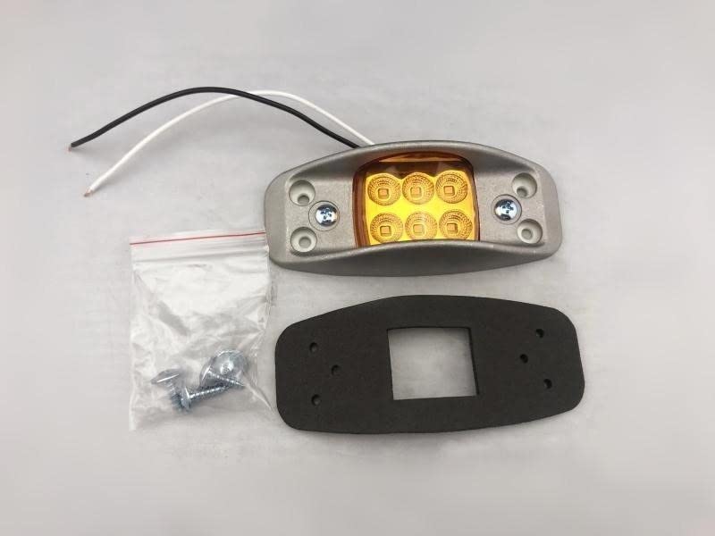 MILITARY CLEARANCE ALLOY SIDE MARKER- 24V LED LIGHT (Amber)