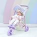 Olivia's Little World by Teamson Kids Magical Dreamland Baby Doll Pram Pushchair Jogging Stroller Toy with Storage for Dolls, Multicolour Iridescent OL-00016