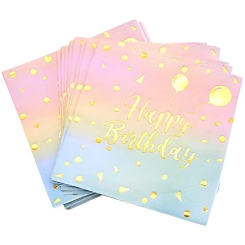 INHEMING 40 Pcs Happy Birthday Napkins Cover