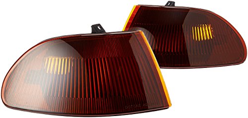 Spec-D Tuning Smoke Amber Lens Corner Lights Compatible with 1992-1995 Honda Civic 4Dr L+R Pair Assembly