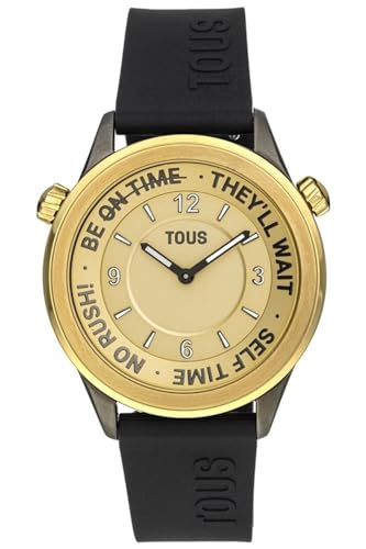 Tous Now IPG Esfera Gold montre dorée avec bracelet silicone haut de gamme et cadran rond