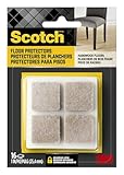 Scotch Felt Pads, Square, 16 Pads/Pack, Beige, 1