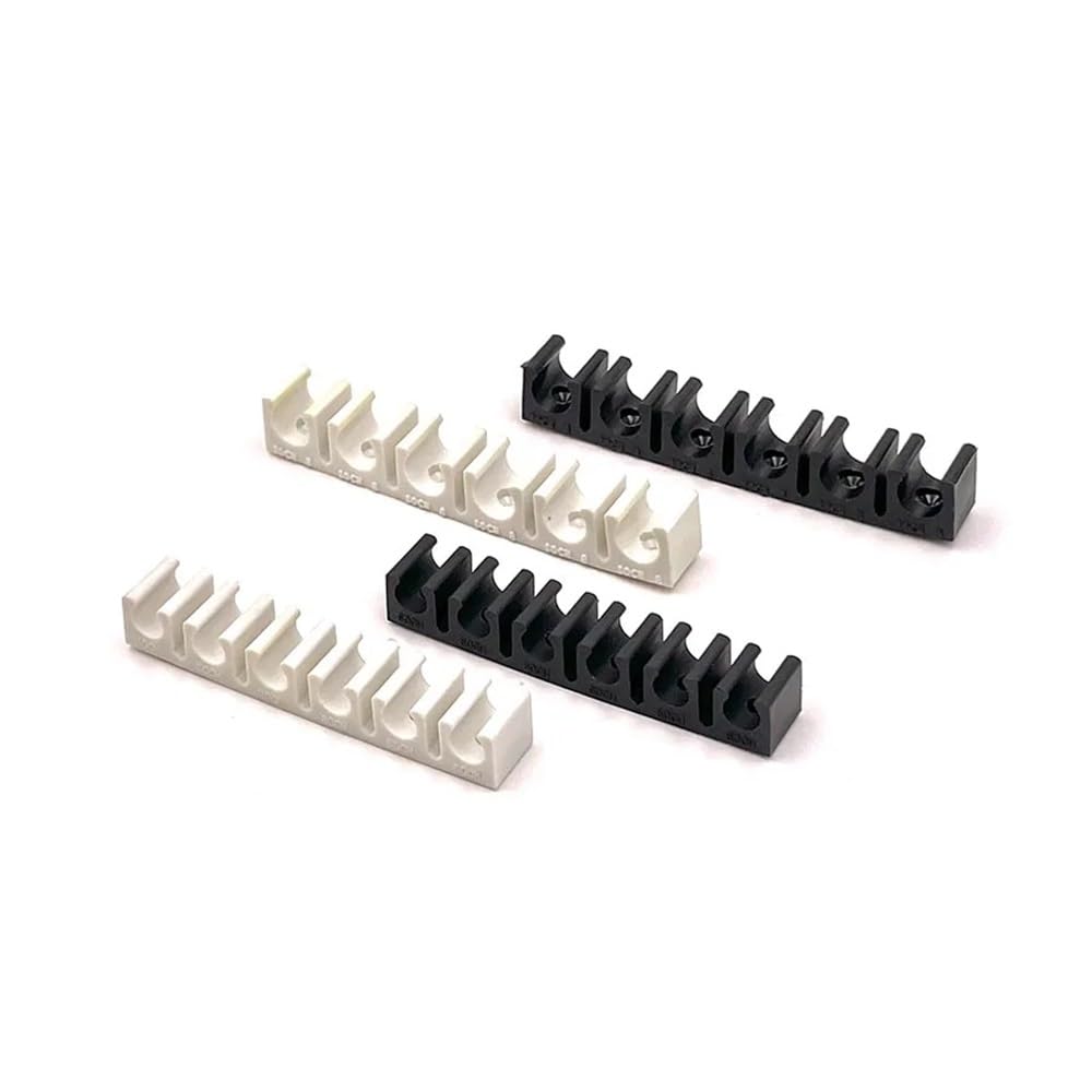 Hand Nut 10Pcs Plastic Pneumatic Tube Air Hose Fixing Clamp 6 Way Water Pipe Holder Gas Compressor Tubing Diversion Flow Clip 4-12MM(White,for 12mm OD Hose)