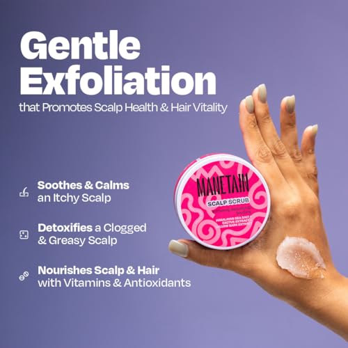 Image of Manetain Scalp Scrub 100gm | Purifying Hair & Scalp Exfoliator for Dandruff, Dry Scalp & Build‑Up | Deep‑Clean Hair Scrub with Himalayan Salt, Cactus & Willow Bark | Vegan & Cruelty‑Free