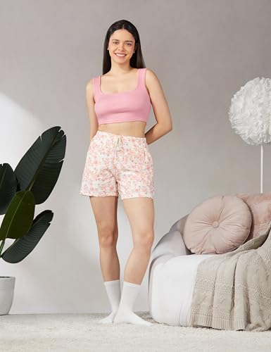 Image of Van Heusen Women Allover Print Lounge Shorts - 100% Modal - Functional Pocket, Superior Drape 55501 LNG25 S Beige
