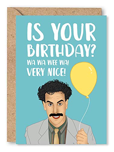 Funny Borat Birthday Card for Him, Brother, Friend, Son, Boyfriend, Husband, Bday Gift for Men, Humour, Greetings Card - 'Very Nice!' | Blank Inside & Envelope Included