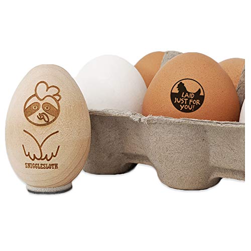 Laid Just for You with Chicken Chicken Egg Rubber Stamp - 3/4 Inch Small