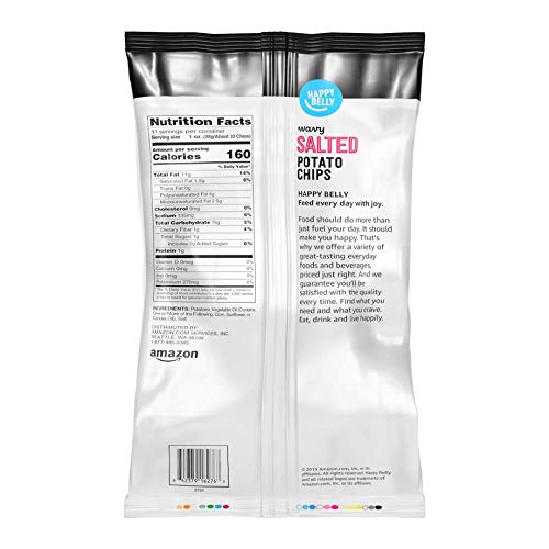 Amazon Brand - Happy Belly Wavy Salted Potato Chips, 11 Oz #TOP1