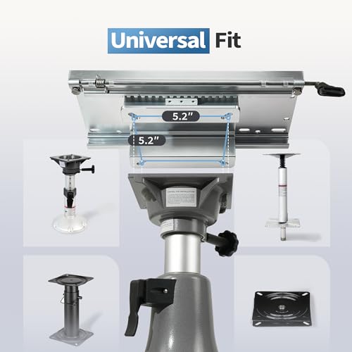 Image of Aluminum Fore & AFT Boat Seat Slider,Universal Fit for Most Standard Boat Seat Pedestal Bases 5.3 * 5.3 inch