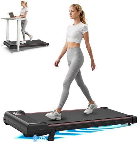 HomeFitnessCode Laufband Walking Pad mit Neigung für Zuhause Klein Laufpad | Elektrisch Treadmill mit Steigung 130KG Gehband unter Schreibtisch Walkpad Walking Band Laufbänder