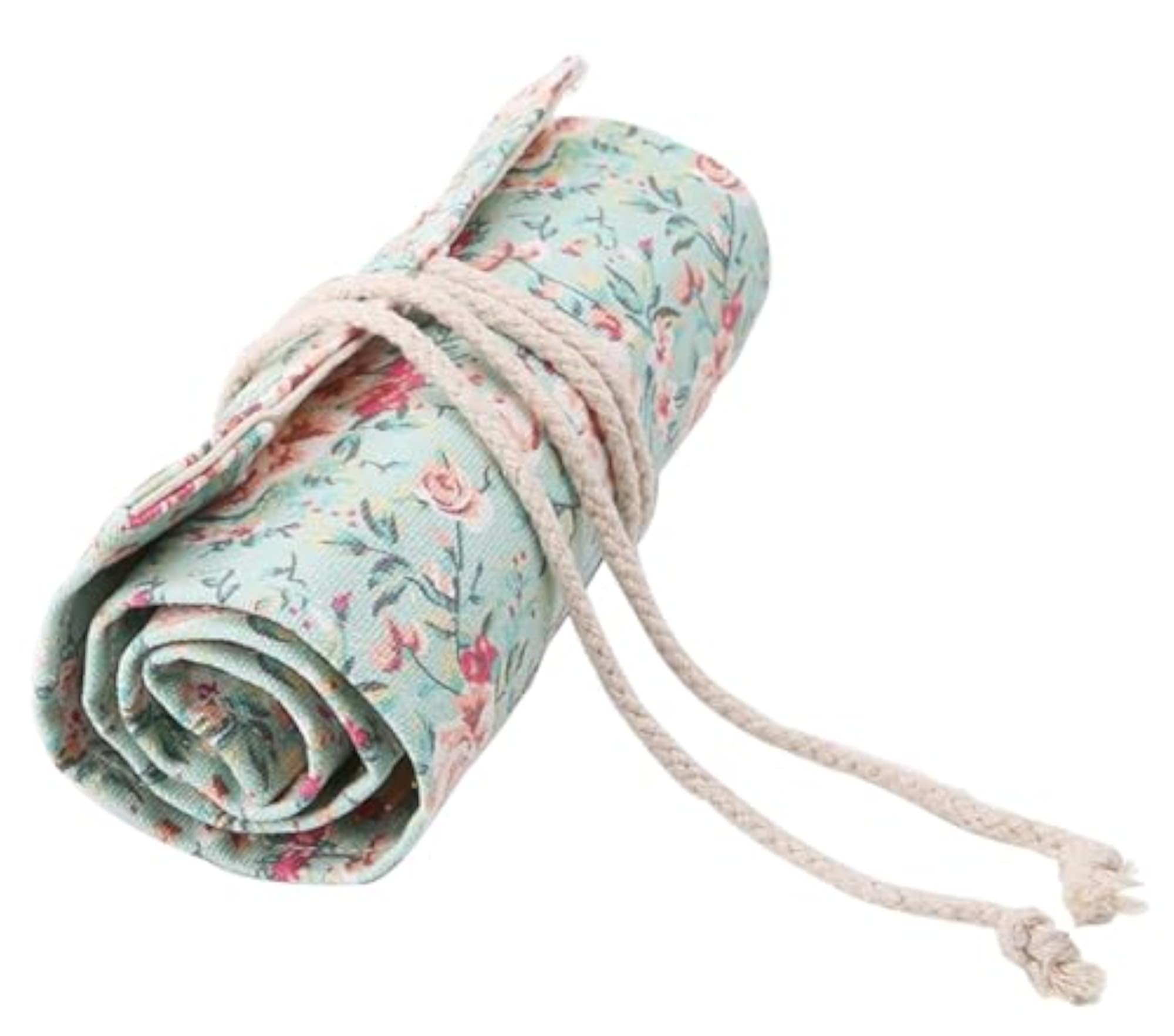 Canvas Roll Up Pencil Case - 72 Slot Fabric Wrap Organizer