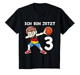 Dritter Geburtstag T-Shirt für Kinder. Jungen werden das süße T-Shirt mit Basketball lieben und am Geburtstag, sowie auch im Kindergarten oder in der Schule tragen. Ich bin jetzt 3 Jahre alt und feiere meinen Geburtstag!