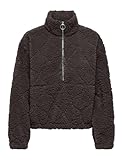 Only, Sweat-shirt, adolescent, coupe basse, détail zippé, fermeture éclair, haut fermé, manches longues volumétriques, manches longues
