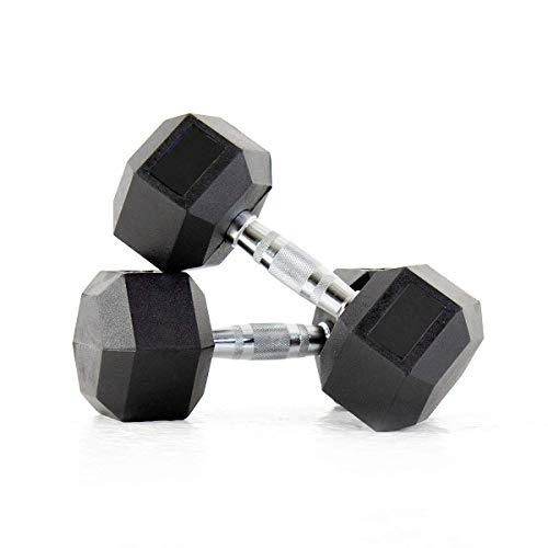 FITNACE Hex Fixed Dumbbells (3KG X 2)10 kg Set, Fitness Heavy Duty Solid Caste Iron and Rubber Coated Material, Black