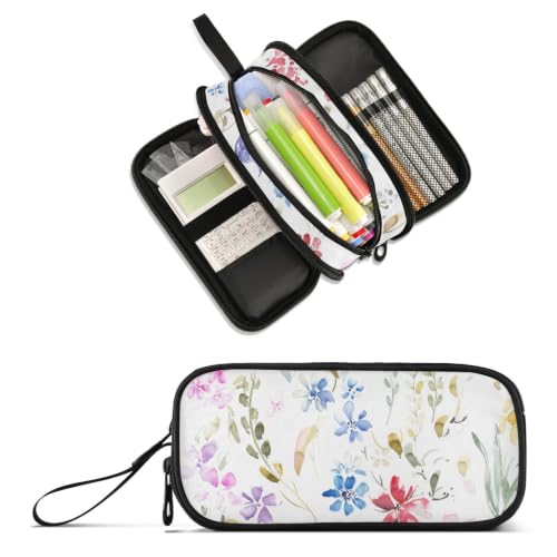 Image of Floral Flowers Large Capacity Pencil Case Pencil Pouch Pen Box