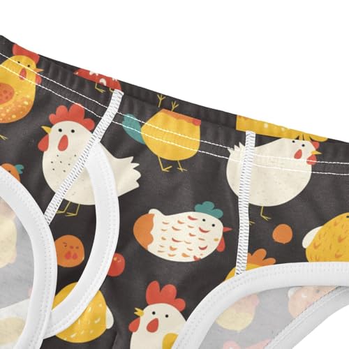 Chicken Black and White Little Boys Comfort Kids Underwear Breathable Undies4