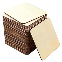 Quantity and Size: You will receive 40 pcs unfinished square corner wood, enough for your DIY crafts projects needs. Size is 4 x 4 inches square blank unfinished wood. Craft Material: These natural wood pieces are made of natural wood, safe and harml...