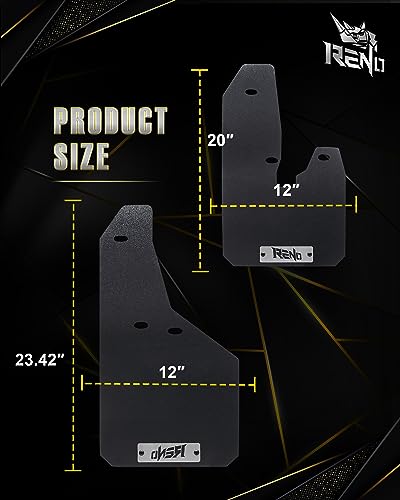 Image of RENO Ram Mud Flaps, Driver & Passenger Sides Splash Guards Heavy Duty Vehicle Sediment Protection Compatible with 2019+ Ram 1500 2500 3500 SRW Truck Model (Front + Rear, 4pcs)