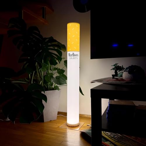 Image of THE GRANDEUR Lamp for Living Room Decoration, Floor Lamp Living Room, Decorative Lamp Bar, Restaurant, Cafe, Home, Orange and White, LED Ambient Light (65 cm)