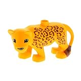  Bausteine gebraucht 000 1 x Lego Duplo Tier Leopardin gelb orange Leopard Gepard mit Muster Löwe Zoo Safari groß Katze 6156 8435pb01