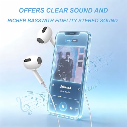 Image of YouthCity 2 Packs for iPhone Headphones Wired Earbuds /Earphones | Built-in Microphone & Volume Control, Nosie Reduction Headsets Compatible with iPhone 14 /13 /12 /11 /XR /XS /X /8 /7 /SE /Pro /Pro Max