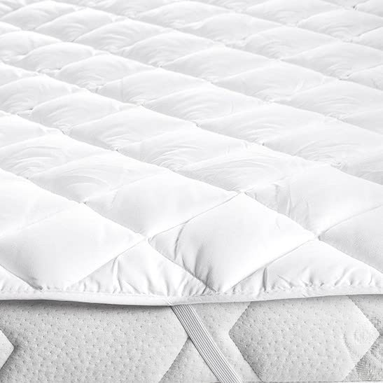 Snugglemore Caravan Shaped Mattress Topper Premium Hollowfibre Filling Island Bed or Cut Off Bed with Elasticated Straps (Cut Off Bed)
