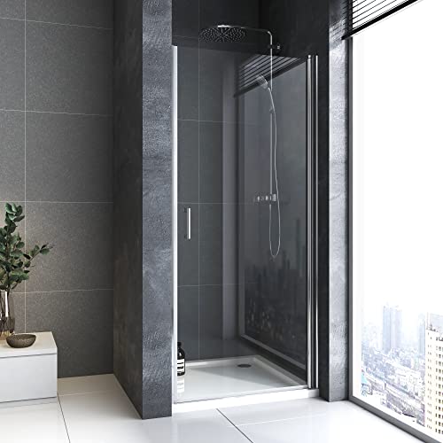 Baode Duschkabine Einzelschwingtür in Nische 80cm, 6mm ESG NANO Glas. Höhe 195cm Duschtür