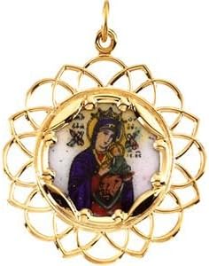 10K Yellow Gold 25.75x25.75 Pearl R Ldy/perpetual Hlp Enamel Pnd