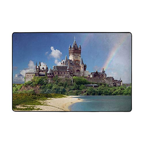 Tapis de salon bleu ciel arc-en-ciel Ruchen 152x99 cm - 2
