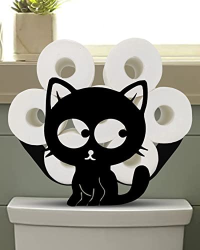 Black Cat Toilet Paper Holder Stand, Gardlister Funny Animal Toilet Paper Storage for Bathrooms Kitchen, Free Standing Metal Bathroom Toilet Paper Organizer Hold Extra 8 Rolls Black Cat Toilet Paper Holder Stand, Gardlister Funny Animal Toilet Paper Storage for Bathrooms Kitchen, Free Standing Metal Bathroom Toilet Paper Organizer Hold Extra 8 Rolls