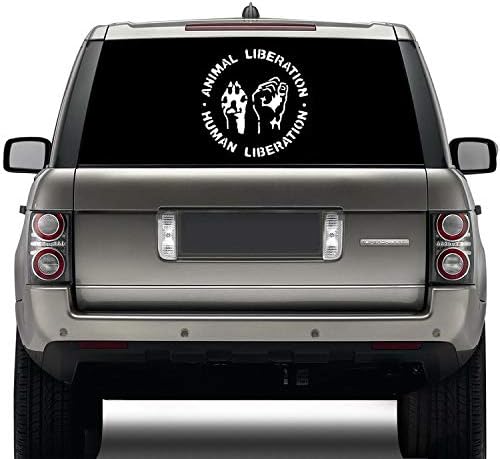 Animal & Human Liberation Die Cut Vinyl Sticker - Vegan Vegetarian Rights Welfare Anti Authority Establishment Corporation Testing Social Political Class War Activism Anarchism Punk (15 x 15 inches)