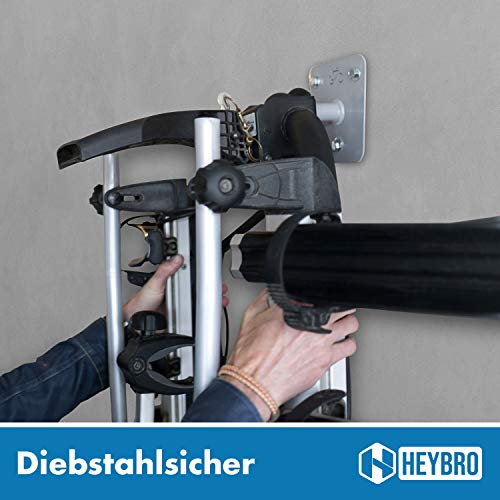 HEYBRO® Universal Wandhalterung für Fahrradträger - inklusive Befestigungsmaterial - optimale und stylische Halterung für Ihren Fahrradheckträger - Hingucker in jeder Garage und Keller