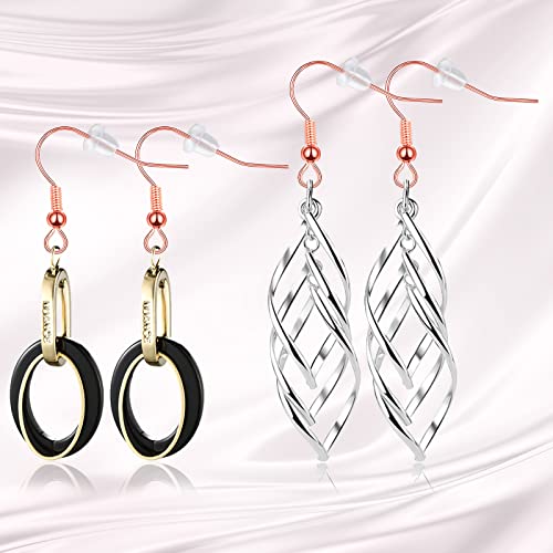 50Pcs Stainless Steel Earring Hooks Hypoallergenic Ear Wire Hooks And 50Pcs Bullet Earring Backs For Diy Earring Jewelry Making Supplies, Rose Golden #TOP3