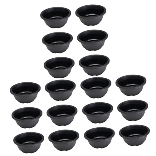 SUPVOX 3 Juegos Maceta De Plastico Decoración Jardin Decoración Jardín Plant Pot Plantas Macetero Olla Redonda Cesta Titular De La Flor Contenedor De Flores El Plastico Black 6 Piezas * 3