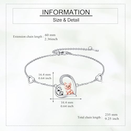 Animal Bracelet S925 Sterling Silver Heart Animal Jewelry Gift For Women Dog Lover4