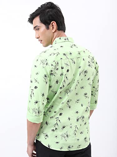 Image of Ketch Men Cotton Slim Fit Printed Full Sleeve Shirt