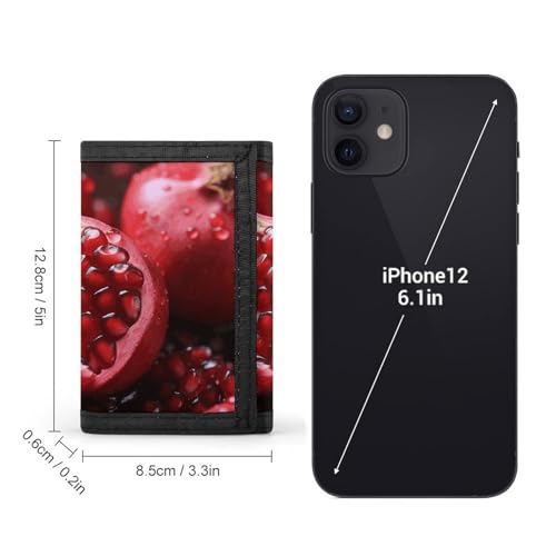 Pomegranate Fruit Trifold Wallet, Card Cases And Money Oganizer Thin Stylish Mini Coin Bag with Zipper Coin Pocket Credit for Men And Women2