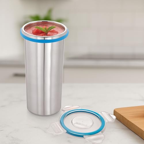 Image of STEELLOCK Stainless Steel Tumbler with Lid, 450ML, BPA Free Water Tumbler, Leak Proof, Office Tumbler, Rust-Free, Easy Grip, Easy to Carry, Travel Bottle