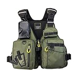 Yissma Chaleco Salvavidas de Pesca Reflectante Unisex Chaleco multifunción Multi Bolsillo al Aire Libre Chaleco de Pesca de Alta flotabilidad