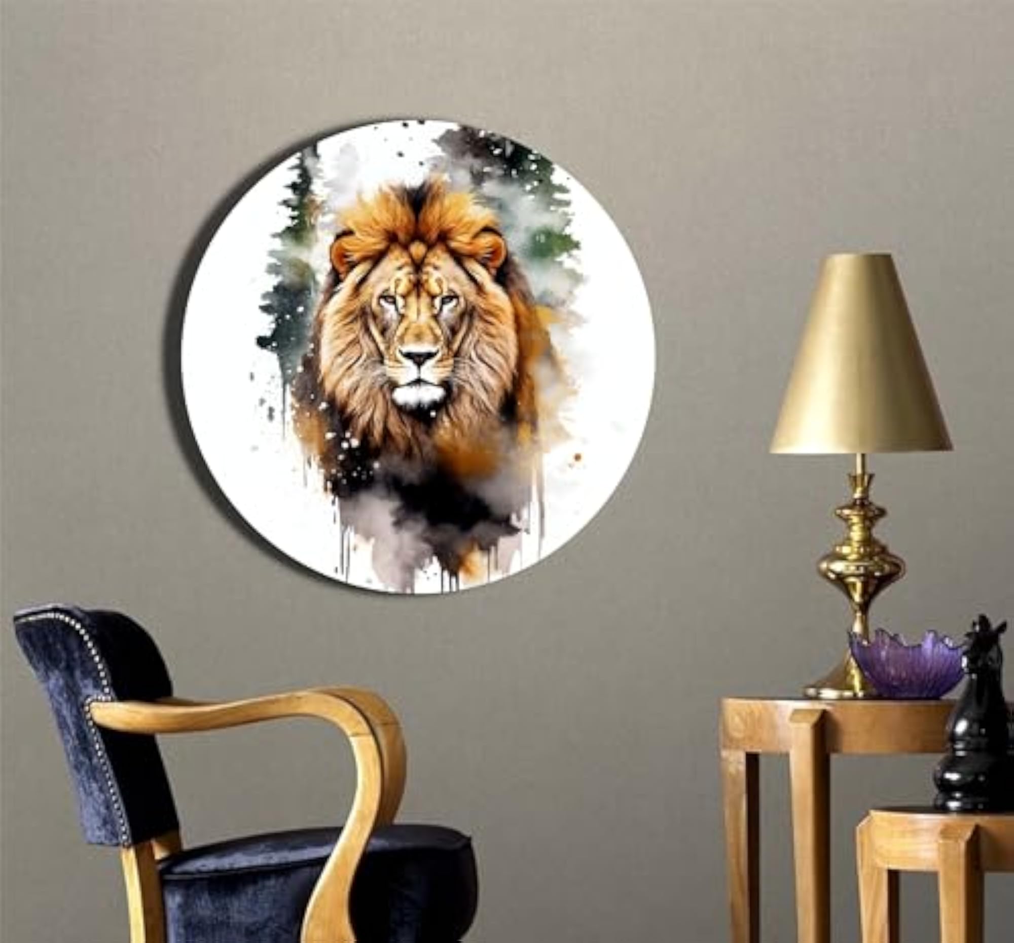 Decorative Ceramic Art Plate, The King Lion Design, Gift