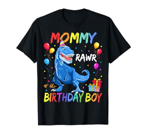 Mommy Dinosaur Shirt Funny Cute Birthday Boy Family Apparel Camiseta